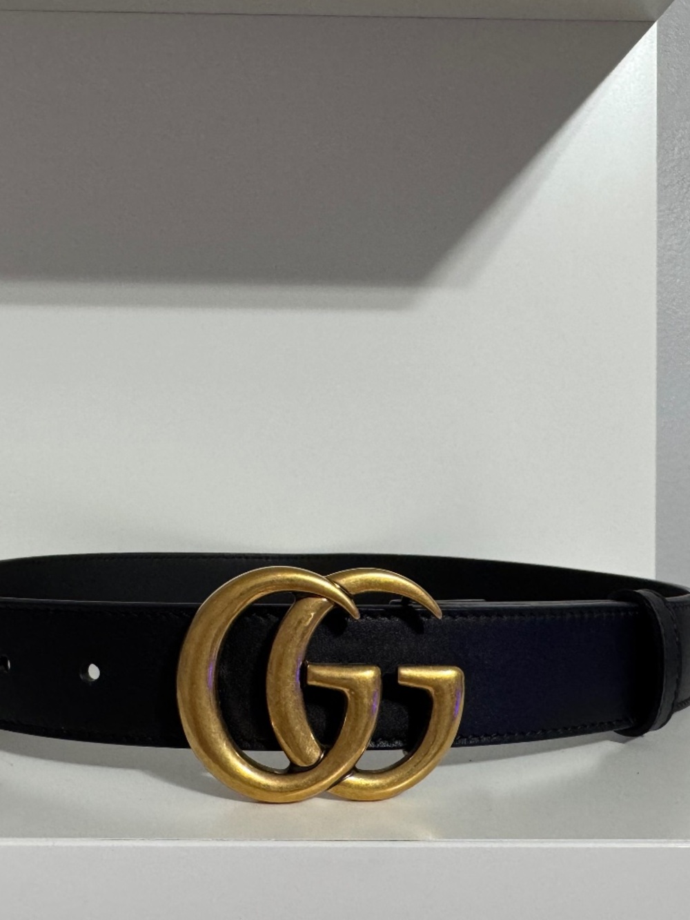Gucci GG  Marmont belt in black leather
